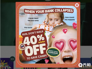 美国玩具店Camp的网站上,醒目的全场促销幽默广告都打了出来