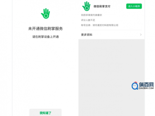微信上线一新支付方式:刷掌支付